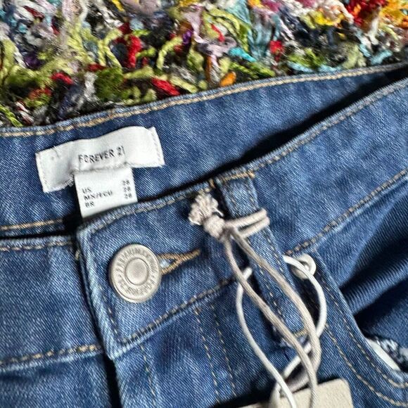 Forever21 Boyfriend Jeans NEW Distressed Stretch Denim Women 28 Light Wash - Picture 3 of 10